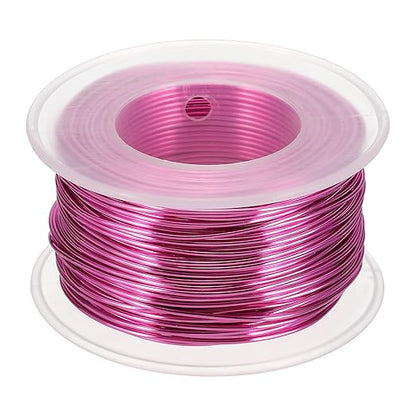 uxcell 18 Gauge / 1mm Anodized Aluminum Wire for Jewelry Craft Making, 102 Feet Bendable Flexible Wire for DIY Home Decor Gardening Sculpture, Rose Red