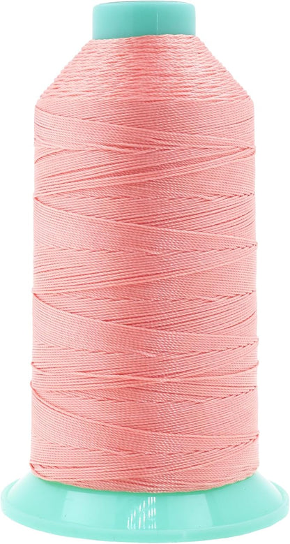 Mandala Crafts Bonded Nylon Thread Blush Heavy Duty Sewing Threads - 800 YDs Size 207 630D T210 Tex 210 Thread for Leather Jeans Weaving Outdoor Marine Upholstery Threads