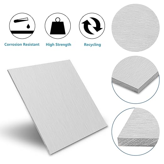 1/4Inch Thick Aluminum Sheet Plate, 6” x 12” Heavy Duty Aluminum Sheets Plates with Protective Film, 6061 Flat Plain Panel Plate Solid Metal Sheet Plate for Crafting Structural Framing Base Plate