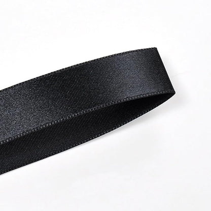 5/8" x 100 Yards Black Polyester Satin Ribbon Single Faced Bulk Fabric Ribbons for Gift Wrapping, Crafting, Bows Making, Sewing, Wedding, Home Decor