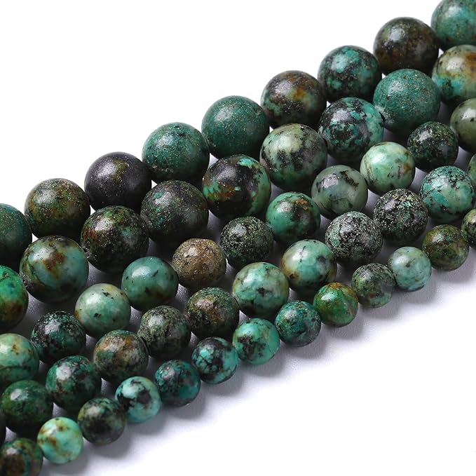 4mm 180pcs Natural African Turquoise Stone Beads for Jewelry Making Round Loose Gemstone Beads DIY Bracelet Necklace Earrings 32" 2 Strands