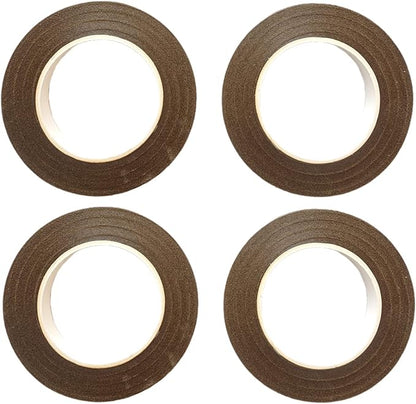 Transun Moo 4 Rolls 1/2 Inch Floral Tapes Florist Wraps for Bouquet Stem and Flowers Making Craft Projects (30 Yards, Brown)