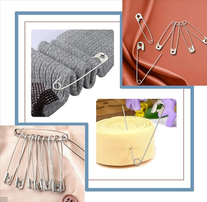 3Inch Extra Large Safety Pins - 100Pcs Heavy Duty Silver Nickel-Plated Steel - Bulk for Sewing, Crafts, Clothing, Decor & Clips