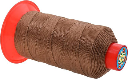 Mandala Crafts Bonded Nylon Thread - Russet Brown Heavy Duty Sewing Threads - 415 YDs Size 346 210D T350 Tex 350 for Leather, Jeans, Weaving, Outdoor, Marine, Upholstery