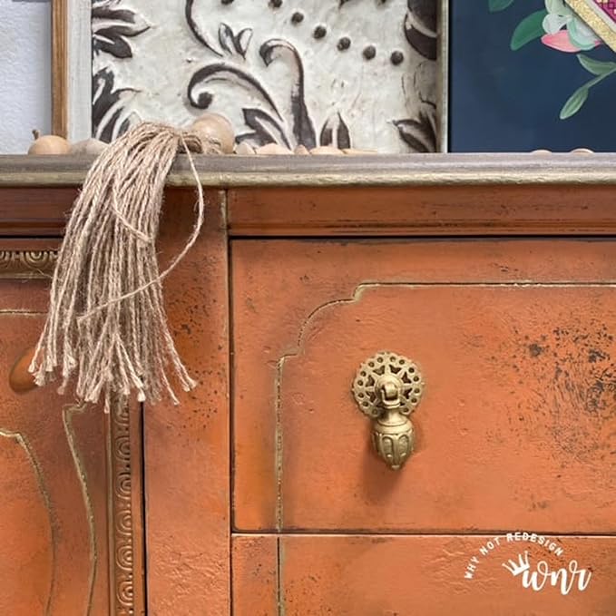 Dixie Belle Paint Company Chalk Finish Furniture Paint - Terracotta (16oz) - Matte Earthy Orange Chic Chalk Mineral DIY Furniture Paint