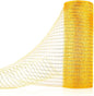 Anivia Deco Mesh Ribbon, 10inch x 30 Feet Each Roll Metallic Foil Mesh Ribbon for Wreaths Swags, Holloween, and Christmas Tree Decoration (Gold/Gold Foil)
