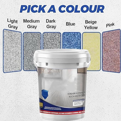 Epoxy Floor Paint, Epoxy Colored Sand Floor Paint, High-Gloss Marble Effect Self-Leveling Coating, Waterproof, Non-Slip, Ultra-Durable for Garage, Basement, Wood Floors (Green,11 lb)