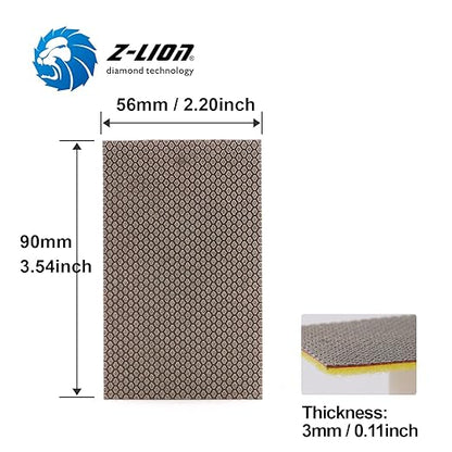 Z-Lion Diamond Abrasive Paper Sheets 120 Grit Diamond Sandpaper Nylon Back for Grinding Stone Glass Ceramic(1 Pcs)