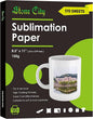 Stone City Sublimation Paper 170 Sheets 105g for Heat Transfer Light Fabric, T Shirt, Mug, Tumbler, Compatible with Inkjet Printer with Sublimation Ink