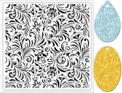 CHGCRAFT Polymer Clay Texture Sheets Fujiman Background Silicone Texture Stamp Clay Pad for Making Earrings Jewelry, 5.5x5.5inch