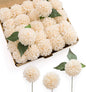 Ling's moment Cream Dahlia Foam Artificial Flowers Real Touch Faux Fake Flower for Home Decor Graduation Baby Shower Decorations Outdoors Party Favors Wedding Gifts Centerpieces Arrangements 25pcs