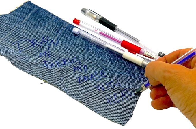 Madam Sew Heat Erasable Fabric Marking Pens for Sewing and Quilting | Fabric Markers for Sewing, Embroidery, Dressmaking with 4 Pens + 4 Refills | No Ghost Lines, Disappearing Ink for Precise Marking
