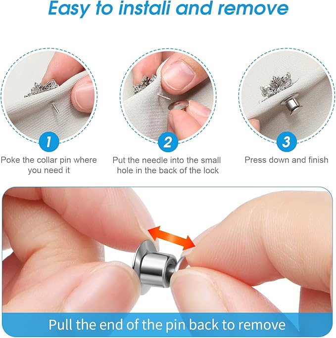 40PCS Locking Pin Back Locking Pin Keeper Clasp, Metal Pin Backing for Brooch Enamel Lapel Pin Lock
