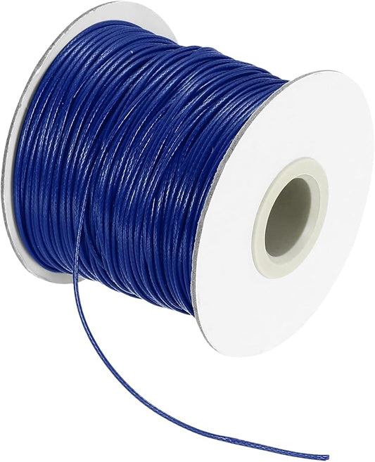 MECCANIXITY Waxed Cord 1mm Waxed Thread 87 Yard Wax String Leather Cord for Bracelet Making, Necklaces, Beading, Jewelry Making and DIY Crafts(Dark Blue)