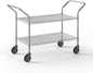 24" W x 42" L x 36" H Chrome Heavy Duty Utility Cart | 2-Tier | NSF Commercial Storage Rack Mobile Unit | Storage and Mobility Solution for Your Business