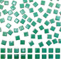 100 Pieces Ceramic Mosaic Tiles 3/5" Square Shapes Mosaic Ceramic Pieces Stained Ceramic Tiles Supplies for Crafts Beginner Mosaic Project Stepping Stones Mosaic Birdhouse Decor - Green