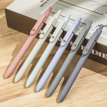Ddaowanx Gel Pens, 6 Pcs 0.5mm Quick Dry Black Ink Pens Fine Point Smooth Writing Pens, Cute Office School Supplies Gifts for Women