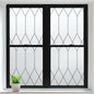 rabbitgoo Window Privacy Film for Glass Windows, Frosted Glass Cling with Decorative Moroccan Lattice, Removable Heat Control Sun Blocking Door Covering Sticker for Home Bathroom, 35.4 x 78.7 inches