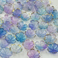 100pcs Acrylic Flower Beads, 19mm Cherry Blossom Plastic Gradient Flower Spacer Beads for DIY Crafts Bracelet Necklace Earrings Jewelry Making(Blue Purple)