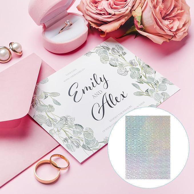 PATIKIL 11.7x8.3" Hot Stamping Foil Paper Sheet, 20 Sheets A4 Heat Transfer Hot Stamping Paper Foil for Leather DIY Logo Decor Craft Gift Package Scrapbook Card, Laser Spot Silver
