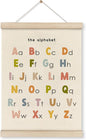 HRQKO ABC Poster Hanger Frame, Alphabet Wall Art, Cute ABC Poster Wall Art with Wooden Frames, Alphabet Banner Wall Hanging Decor for Nursery Toddler Playroom, 12x16 inch