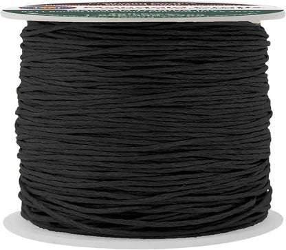 Mandala Crafts 0.5mm 109 Yards Black Cotton Waxed Cord for Jewelry Making Bracelet Cord Waxed String - Beading String Thread Jewelry Cords for Necklaces String