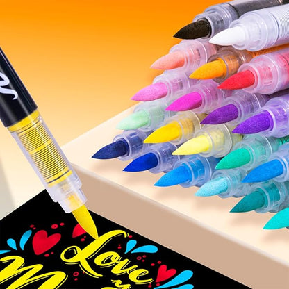 Guangna Acrylic Paint Markers,36 Colors with Direct-Liquid Ink Control System, Professional-Grade Paint Pen for Rock Painting, Canvas, Glass, Plastic, Fabric & Creative Crafts