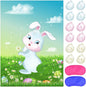 ASTARON Pin The Tail on The Bunny Game for Birthday Party, Easter Party Game with 24 pcs Tail Stickers for Happy Easter Party Decoration Supplies