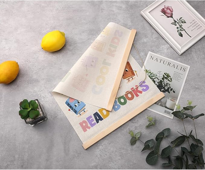 Reading Poster Hanger, Reading Nook Classroom Decor Wall Decor, Toddler Learning Posters, Educational Posters Wall Art Wall Hanging Banner Farmhouse Living Room Nursery Home Baby Room Decor