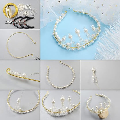 Fashewelry 82 Feet 9 Gauge Round Aluminum Wire 3mm Golden Bendable Metal Craft Wire for Beading Jewelry Craft Making 25m Long