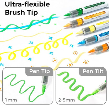 Ohuhu Acrylic Paint Markers Direct Liquid: 24 Colors Flexible Brush Tip Acrylic Markers High Opacity Paint Pens Waterproof Lightfast for Rock Easter Eggs Wood - Nahuku