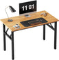 Need Folding Computer Desk - 39.4 Inch Foldable Office Writing Work Study Kids Student Teacher Home Bedroom Table for Small Space, Teak & Black