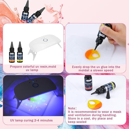 KISREL UV Resin, 20 Colors - 400g UV Resins Kit, Transparent Colored Resins, Rigid Ultraviolet Clear Resin for Crafts, Jewelry Making and Decoration