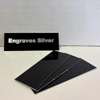Blank Metal Plates for Laser Engraving - 4 Pack | Aluminum Sheets 0.020" Thick | CO2, Diode, Fiber Laser Compatible | Multiple Sizes & Colors (Black (engraves silver), 1x2 inch)