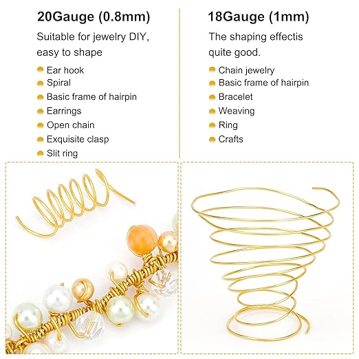 BENECREAT 12 17 18 Gauge Aluminum Wire (18 Gauge,492 FT) Anodized Jewelry Craft Making Beading Floral Colored Aluminum Craft Wire - FireBrick