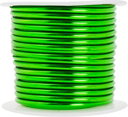 Mandala Crafts 10 Gauge Anodized Aluminum Craft Wire for Jewelry Making - 32 FT Colored Flexible Kelly Green Wire - Bendable for Bonsai Armature Crafting Sculpting