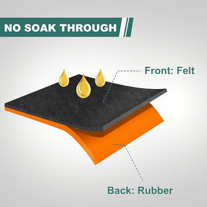 Heavy Duty 36" x 60" Oil Drip Mat for Garage Driveway, Reusable Rubber Floor Oil Spill Leak Absorbent Pads for Motorcycle Car Oil Leak Stain Resistant