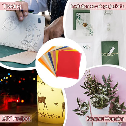 PATIKIL 30 Sheets Vellum Paper 4.25x5.5, Vellum Paper Printable Translucent Paper 100GSM Colored for Invitations Laser Inkjet Printing Card Making Crafting Wedding Tracing, Green