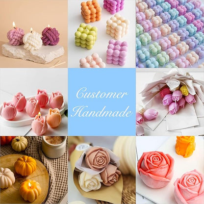 JDH 6Pcs Silicone Candle Molds Set for Candle Making,Yarn Ball Bubble Candle Molds, 3D Rose Silicone Mold,Cake Mold for Baking Desser Soap Casting Home Decor,for Soy Wax, Soap, DIY Scented Candle