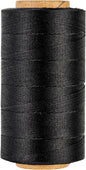 Thin Wax Polyester Thread, 0.45mm, 547 Yards, 3 Ply Round Waxed Cord Strings for Sewing, Beading, Binding, Micro Braiding, Fine Leather Craft and Micro Macrame Jewelry - Black