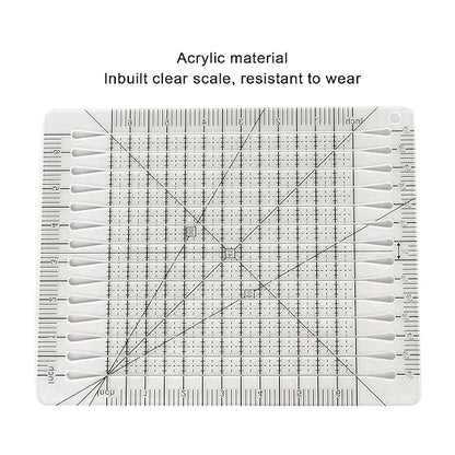 Pssopp Charming Shape Cut Ruler, Transparent Acrylic, Accurate Scale, Black Grid Line, Multifunction, Quilters Ruler, 25.5cm x 8.1in