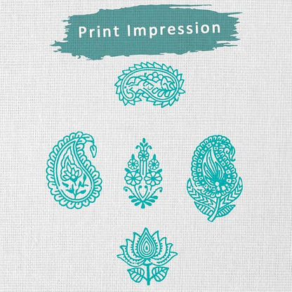 HASHCART® Elegant Designs Flower and Lotus Wooden Block Stamps Set of 5, Handmade Wood Printing Stamps for Kids' Art Projects, Textiles, Fabric, Clay, Henna, Tatotoo, Wood Stamp for Craft