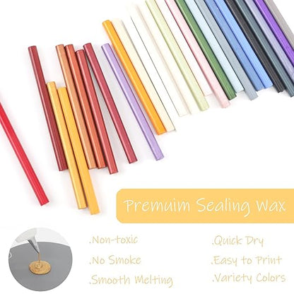 Wine Red Wax Seal Sticks 26pcs, Andotopee Glue Gun Wax Seal Sticks for Wax Seal Stamp, Premium Sealing Wax for Envelope Letter Seal Wedding Invation Craft Adhesive, Great Gift Ideas (Mini Size)