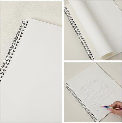 Qilery 24 Pcs 8.5 x 11'' Sketch Book Pads Bulk 30 Sheets Each Spiral Sketchbook 100 GSM Drawing Paper Acid Free Art Sketch Book Pack for Painting Sketching