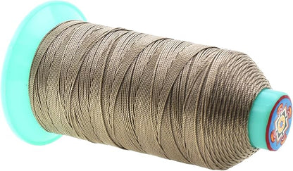 Mandala Crafts Bonded Nylon Thread Dark Beige Heavy Duty Sewing Threads - 415 YDs Size 346 210D T350 Tex 350 Thread for Leather Jeans Weaving Outdoor Marine Upholstery Threads