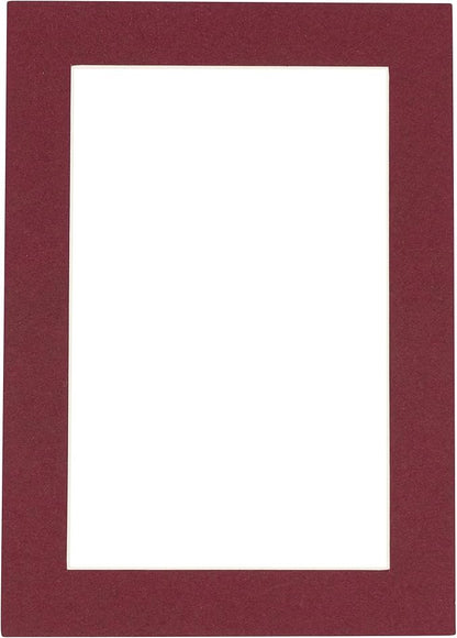 8.5x11 Mat Bevel Cut for 7x9 Photos - Acid Free Maroon Red Precut Matboard With Backing Board and Crystal Clear, Self Seal Photo Mat Bag - For Pictures, Photos, Framing - 4-ply Thickness
