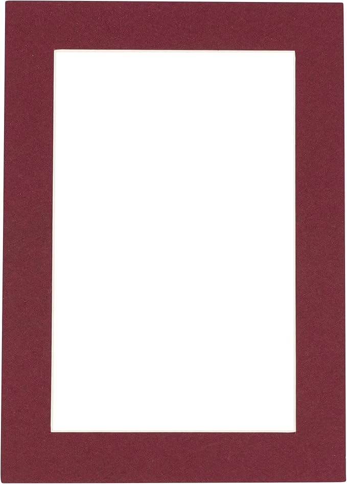 Poster Palooza 8x10 Mat for 6x8 Photo - Precut Maroon Picture Matboard for Frames Measuring 8 x 10 Inches - Bevel Cut Matte to Display Art Measuring 6 x 8 Inches - Acid Free ONE MAT