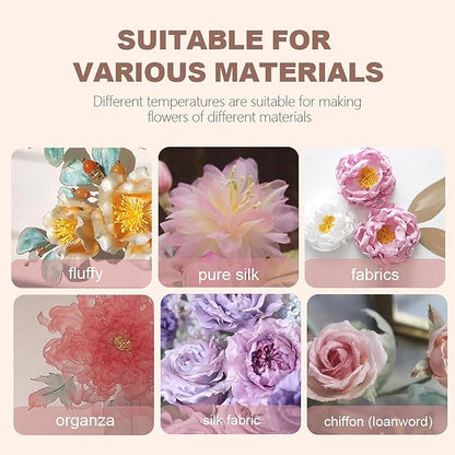 Flower Making Kit, Electric Fabric Flower Maker, Artificial Flower Ironing Machine with 11 Ironing Heads, Adjustable Temperature, Fake Flower Making Tools Kit