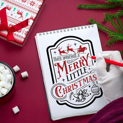 Christmas Stencils for Crafts Reusable A4 Christmas Stencil Holiday Stencils for Painting on Wood Fabrics Porch Hanger Decor