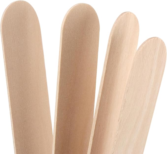 SOUJAP 600pcs 8 Inch Popsicle Sticks, Wooden Craft Sticks Bulk, Wood Ice Cream Sticks for Crafts Projects